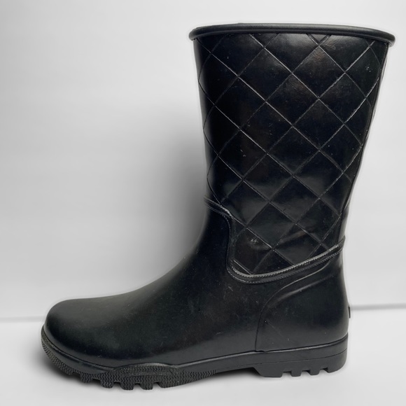 Sperry Black Mid Calf Rain Boots - Picture 1 of 6